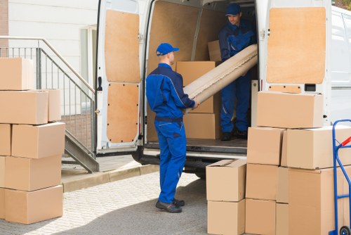 Removal van team preparing a move in Ilford