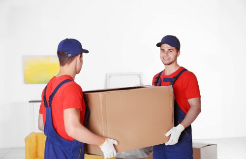 Carefully packed boxes inside a removal van