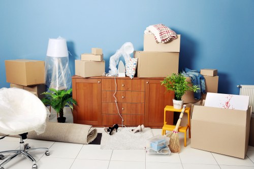 Moving checklist and packing materials for flat removals