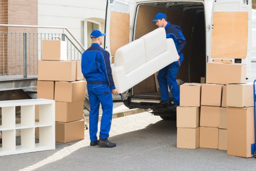 Professional packing and labelling boxes during a local home move in Ilford