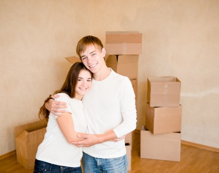 Office furniture being loaded for transport during a local relocation