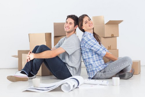 Household furniture and boxes being delivered to a new home in Ilford