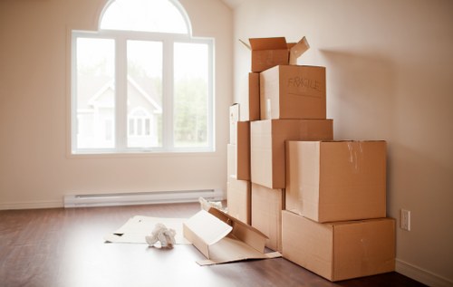 Loaded moving van handling furniture in East London