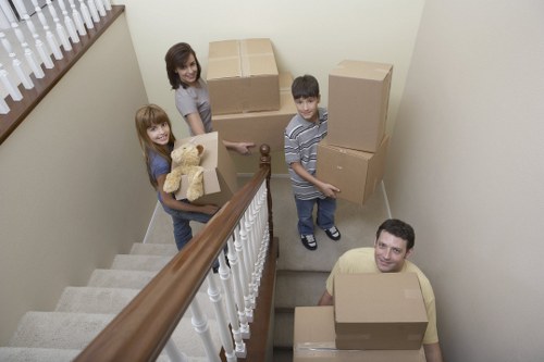 Local house removal team managing a move in an Ilford street